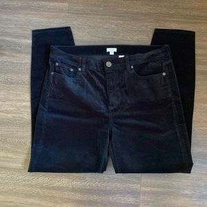 J.Crew Skinny Black Velvet Pants